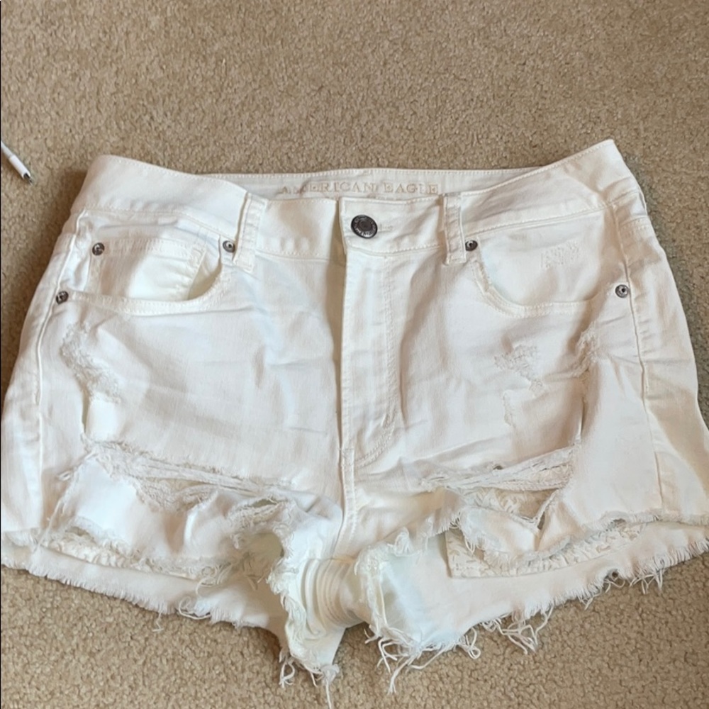 White denim shorts